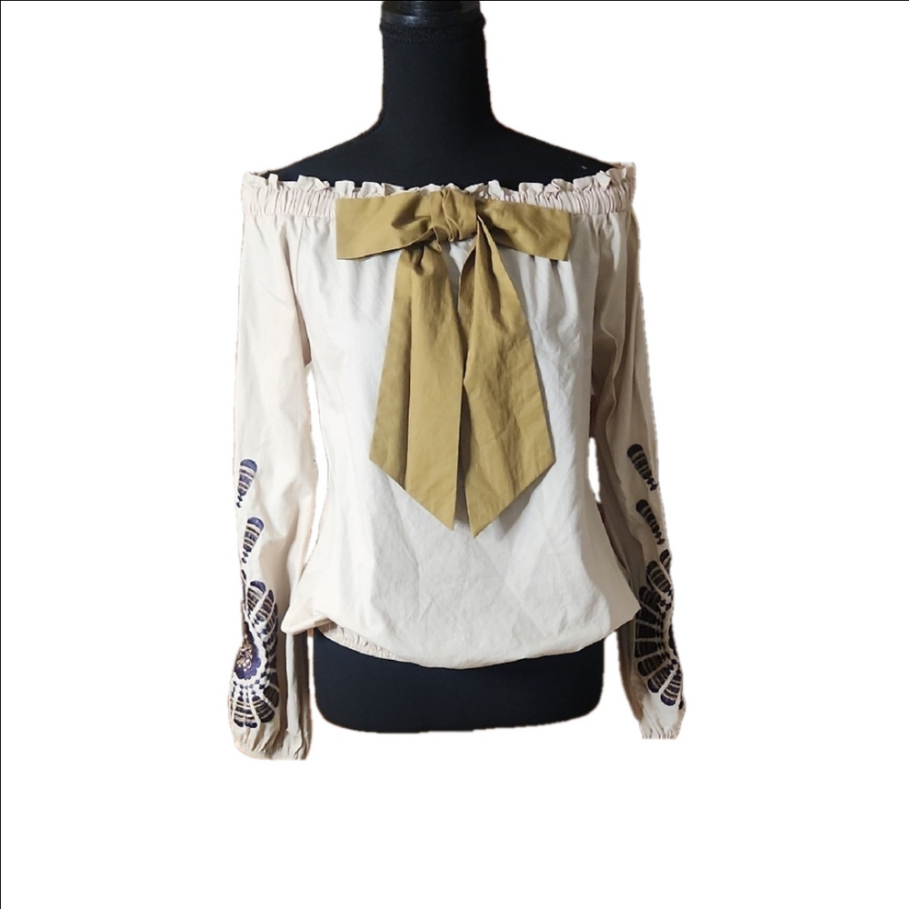 Altar'd State Off-Shoulder Top With Bow, Size Small